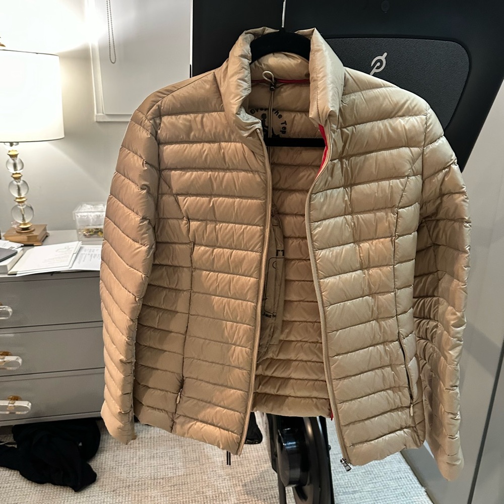 Womens Tan Quilted Jacket